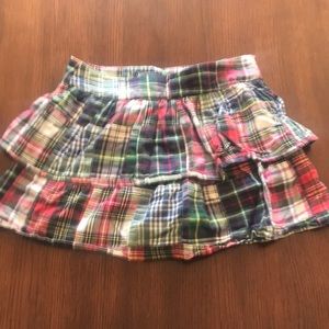 Girls ruffle plaid skirt